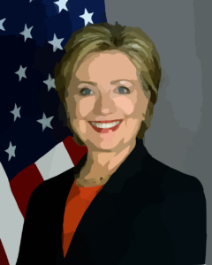 Hillary with the American Flag