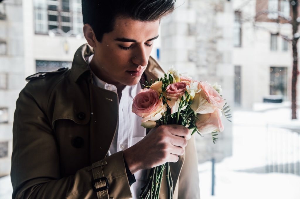 Model with Flowers